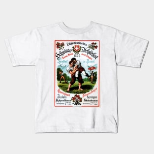 Swiss Wrestling Alpine Basel Alpenfest Switzerland 1898 Vintage Travel Poster Kids T-Shirt